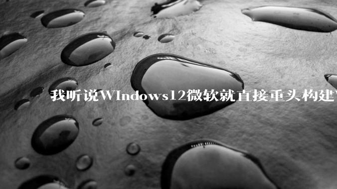 我听说Windows12微软就直接重头构建Windows了，就直接重构Win内核了，到底是不是真的?