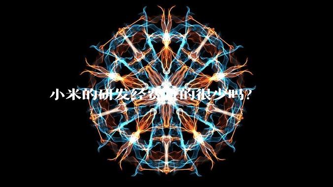 小米的研发经费真的很少吗？