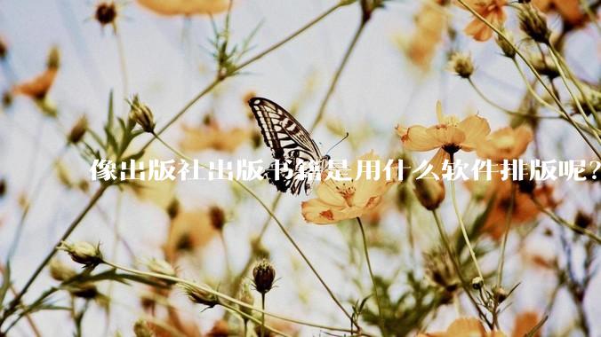像出版社出版书籍是用什么软件排版呢？除了WPS和Adobe?
